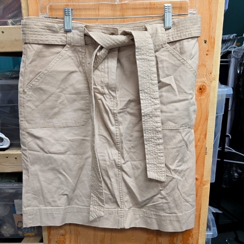 Kersh Size M Beige Cotton Utility Skirt